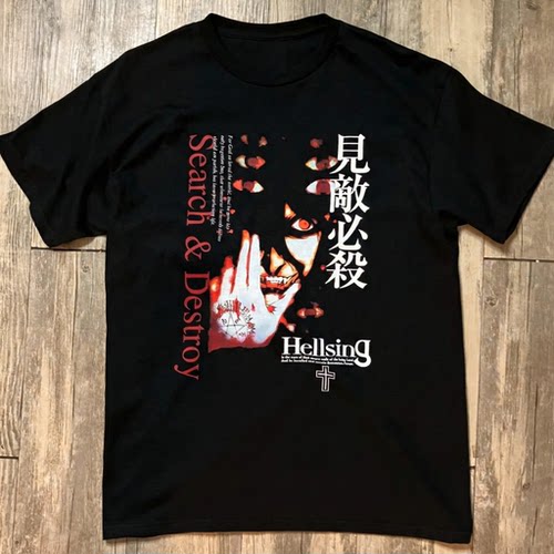 精选好物推荐 暗黑日漫皇家国教骑士团Hellsing涩谷男女短袖t恤