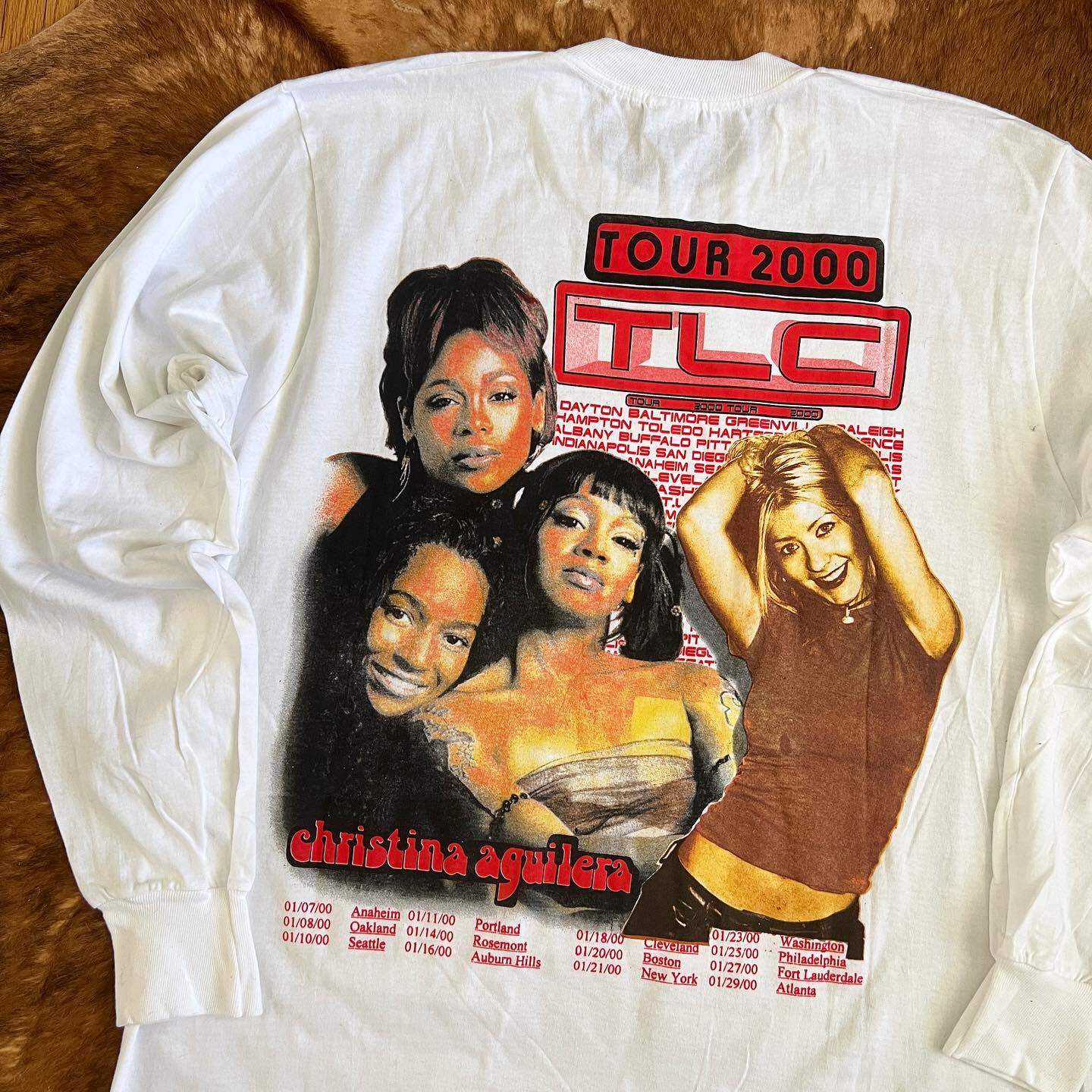 克里斯蒂娜·阿奎莱拉时尚高级感美式街头潮牌男女ins款长袖T恤,服饰配件/皮带/帽子/围巾,指环,淘宝优惠券,粉丝福利购,淘宝优惠卷