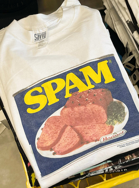 Spam T-shirt短袖t恤 White Academic style Graphic Retro