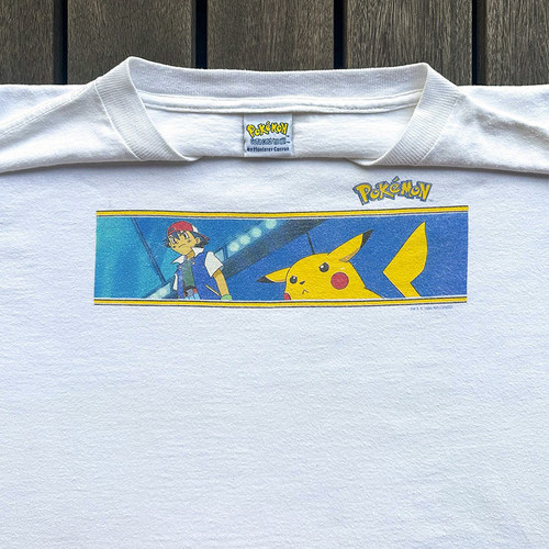 Ash & Pikachu T-shirt短袖t恤 White Vintage Boxy Large