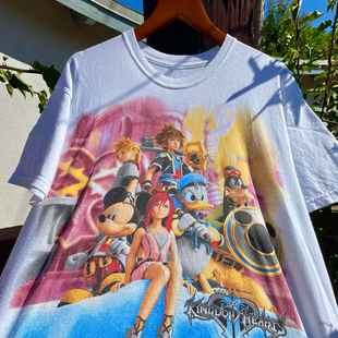 王国之心Kingdom Hearts 2 卡通涂鸦韩版宽松大码男女同款短袖T恤