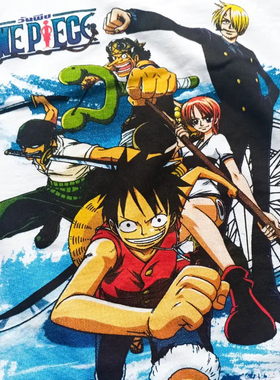 Luffy路飞 Cartoon pattern Adventure anime T-shirt短袖t恤