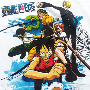 Luffy路飞 Cartoon pattern Adventure anime T-shirt短袖t恤
