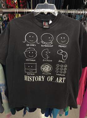 History of art T-shirt短袖t恤 Grey Vintage Street fashion
