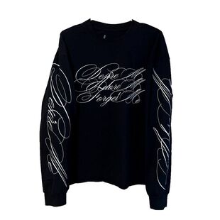 精选好物推荐！手绘艺术英文oversize街头嘻哈男女款长袖t恤