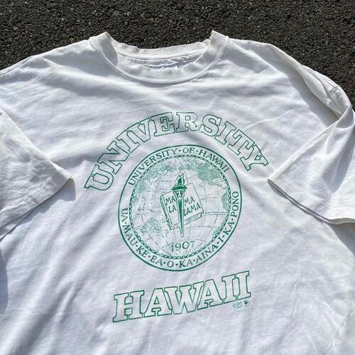 精选好物推荐夏威夷大学校徽纪念T恤校训成立年份校园古着风短袖