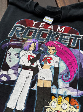 Jessie & James Team Rocket T-shirt短袖t恤 Black Vintage