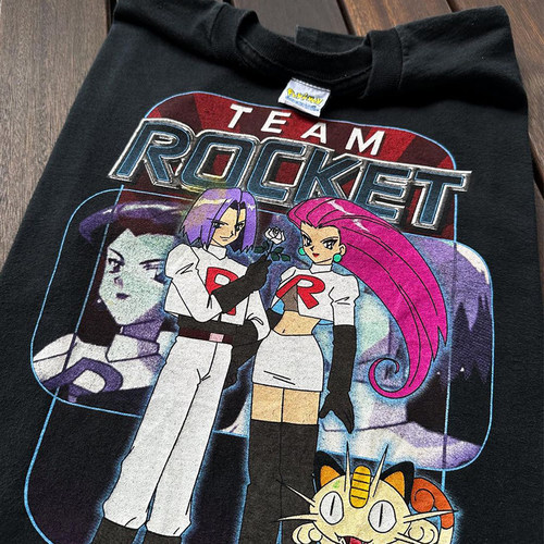 Jessie & James Team Rocket T-shirt短袖t恤 Black Vintage