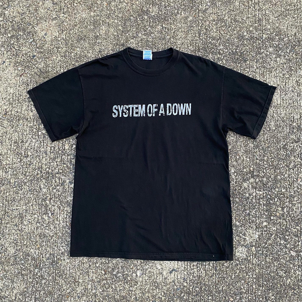 摇滚乐对SYSTEM OF A DOWN美式高街字母款ins百搭男女同款短袖T恤