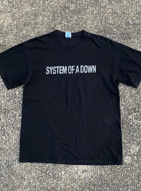 摇滚乐对SYSTEM OF A DOWN美式高街字母款ins百搭男女同款短袖T恤