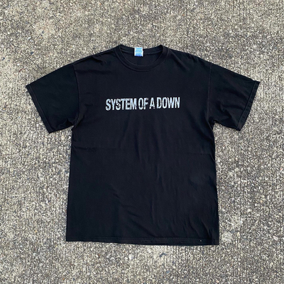 摇滚乐对SYSTEM OF A DOWN美式高街字母款ins百搭男女同款短袖T恤