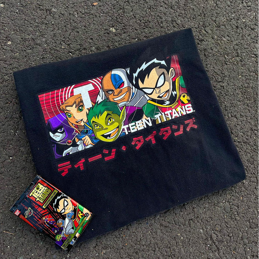 thumbnail for Teen Titans cartoon graffiti Korean version top design loose unisex short-sleeved T-shirt