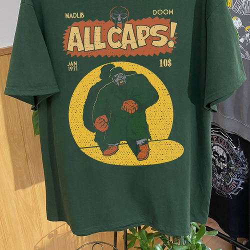 精选好物推荐！铁面孔嘻哈MFDOOMAllCaps街头短袖T恤男女同款