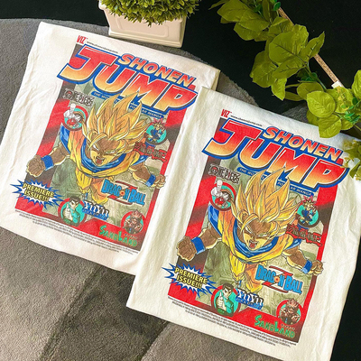 Shonen Jump游戏王Back pattern oversize white T-shirt短袖t恤