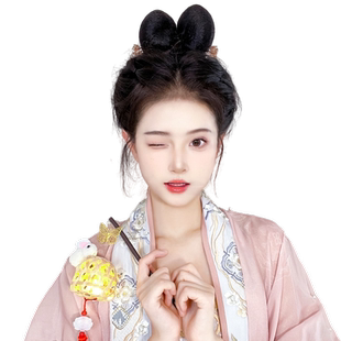 古装汉服假发包唐风乐嫣可变形发髻古风女可爱长歌行后压头饰发型