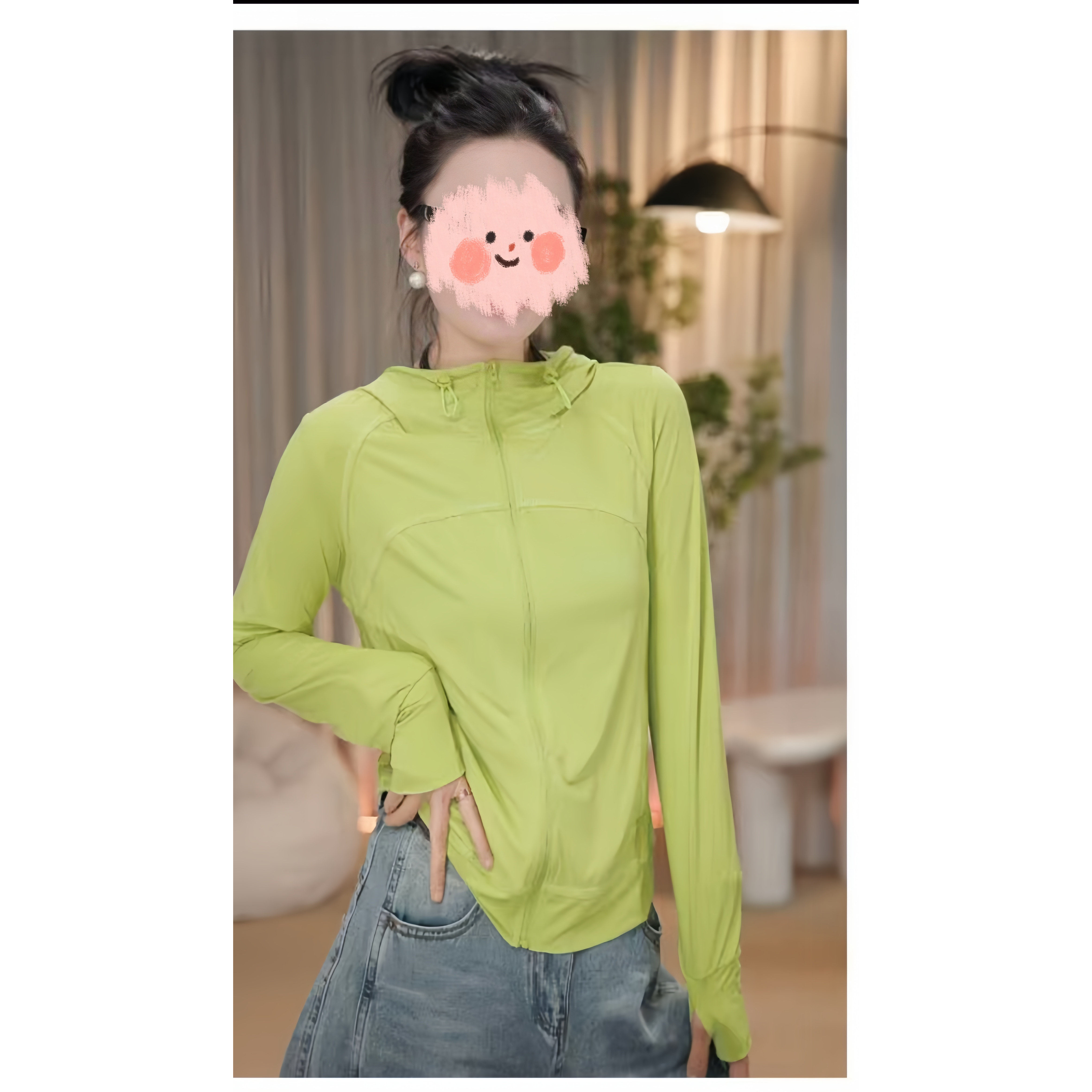 高档冰丝薄款连帽防晒衣女抽绳2024夏季新款时尚休闲户外旅游外套