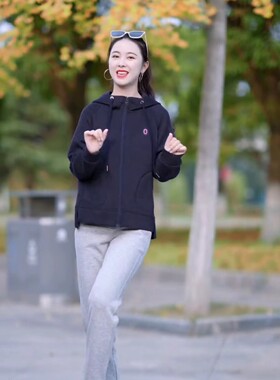 高级空气棉刺绣连帽卫衣外套