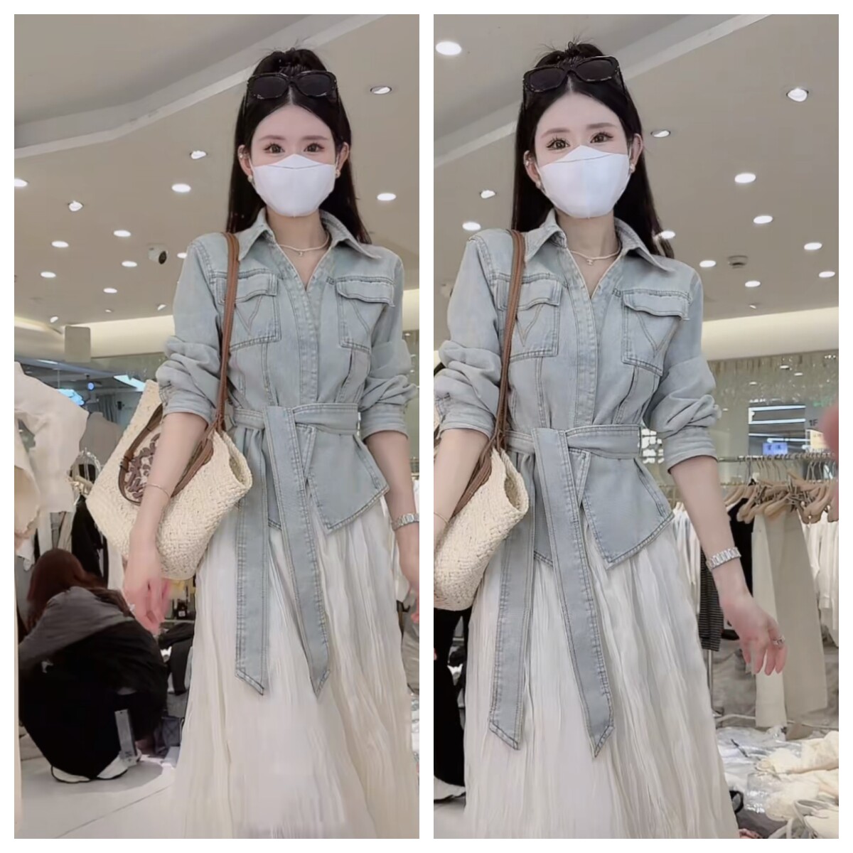 港风腰带可卸水洗牛仔外套女2025春季新款时尚百搭修身短款上衣潮