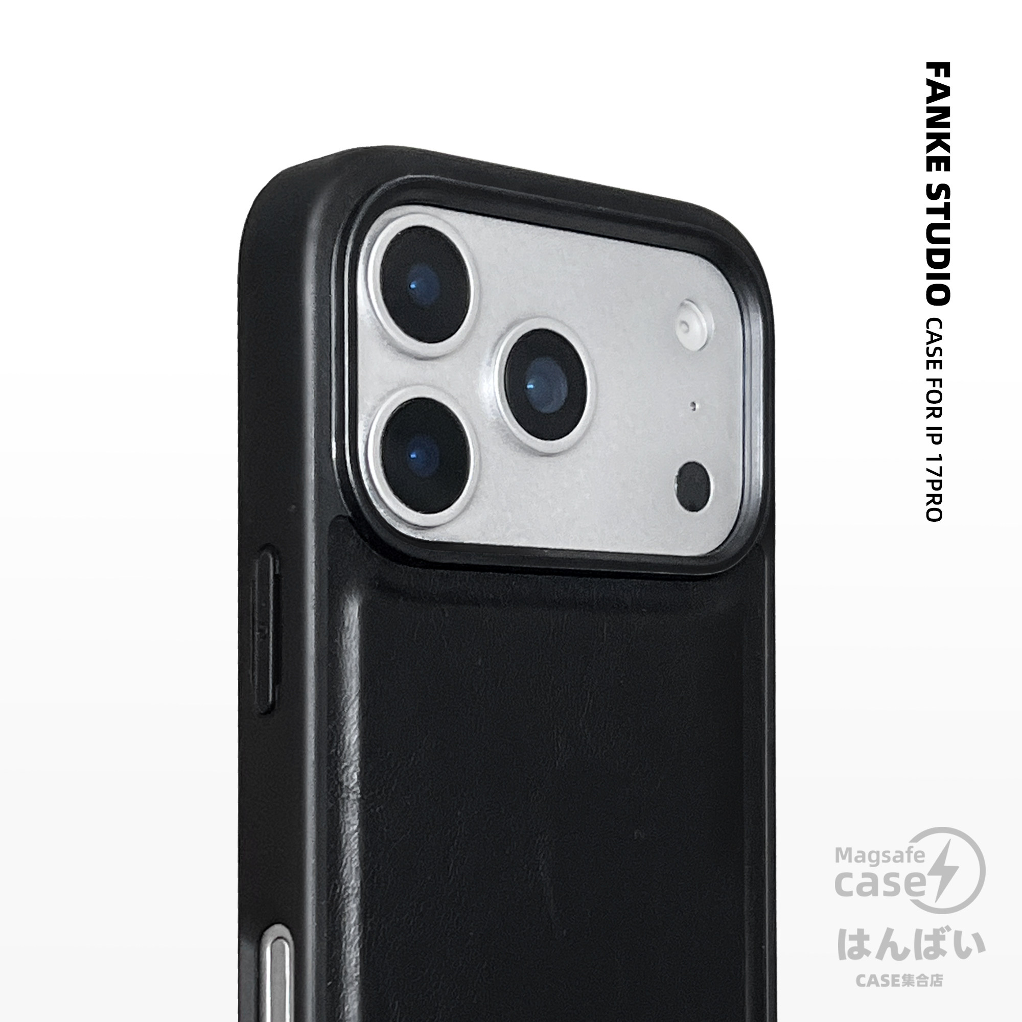 轻奢冷淡风17ProMax黑色15皮质17磁吸13PM适用于iPhone17Pro苹果16Pro大气骑士黑14软边14P简约素壳15P手机壳