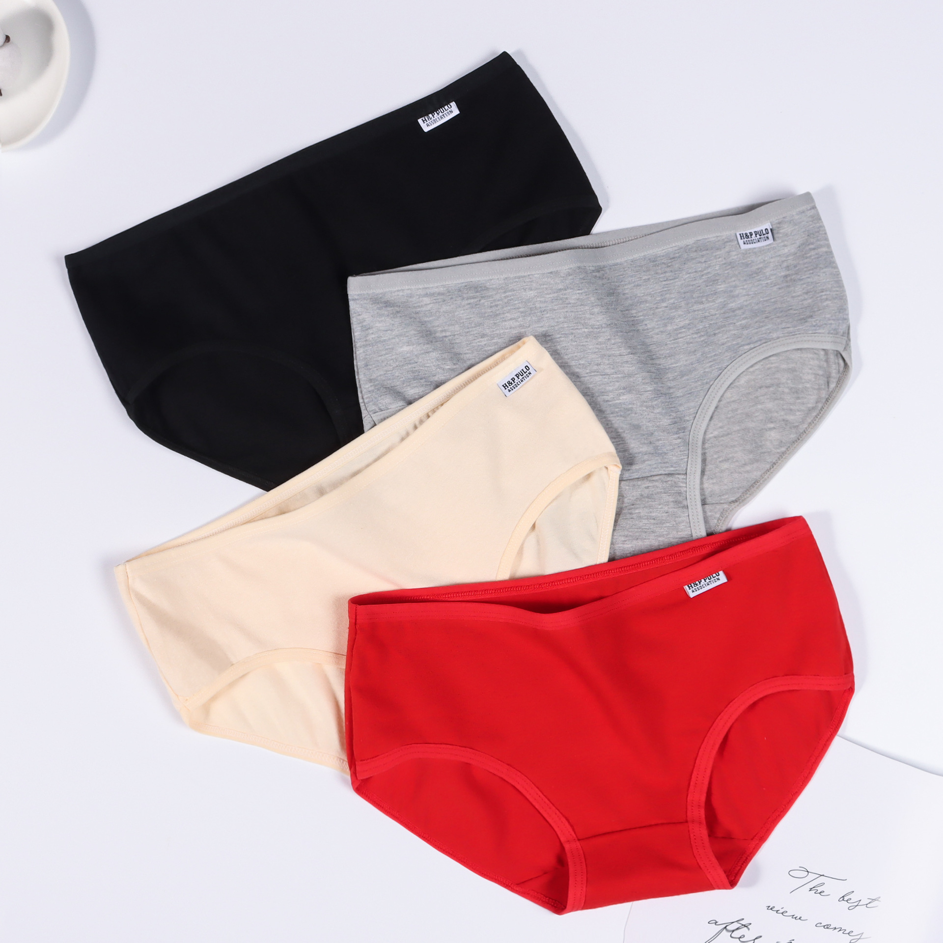 A001全棉内裤女士纯棉糖果色简约