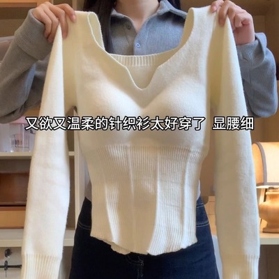 纯欲风高级感针织衫毛衣女2023