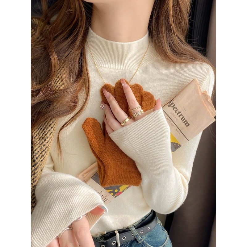 半高领毛衣女修身秋冬新款针织衫