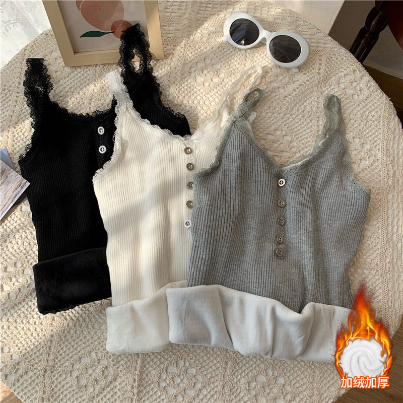 秋冬螺纹保暖吊带高弹百搭打底内搭外穿内衣加绒背心女,女士内衣/男士内衣/家居服,保暖背心,淘宝优惠券,粉丝福利购,淘宝优惠卷