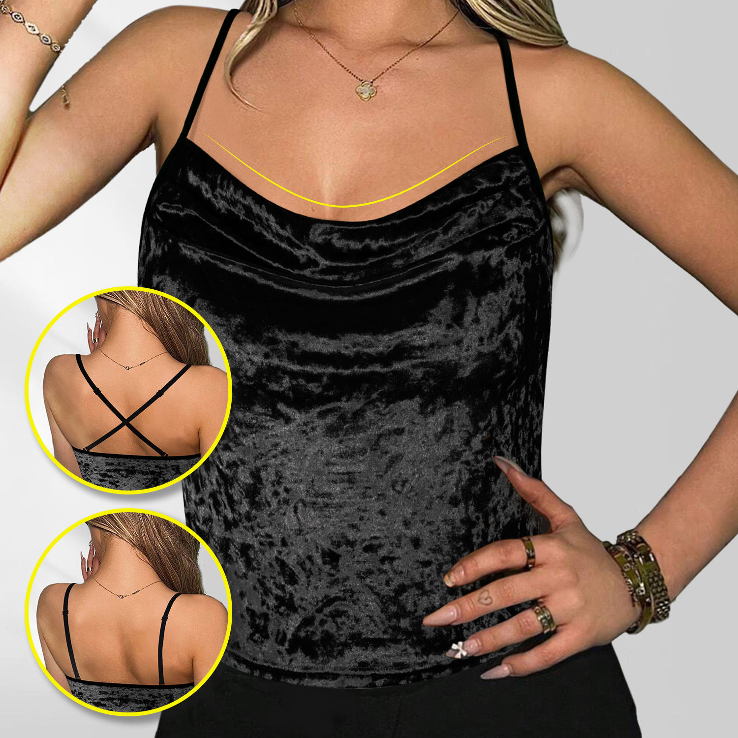 2024秋冬爆款丝绒性感吊带背心