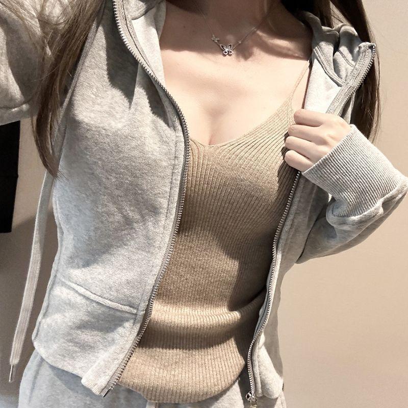 秋冬保暖纯欲风性感吊带背心女