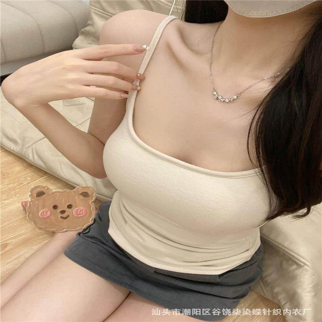 秋冬加绒保暖内衣磨毛吊带背心女带胸垫外扩显胸纯欲内搭打底上衣,女士内衣/男士内衣/家居服,保暖背心,淘宝优惠券,粉丝福利购,淘宝优惠卷
