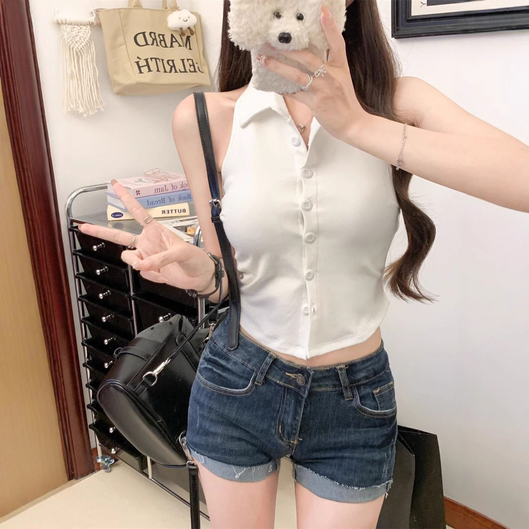 纯欲风纽扣背心女夏季内穿外搭