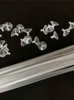 70厘米波波气球托杆黑色40cm加粗加长透明杆子水晶透明拖杆100套