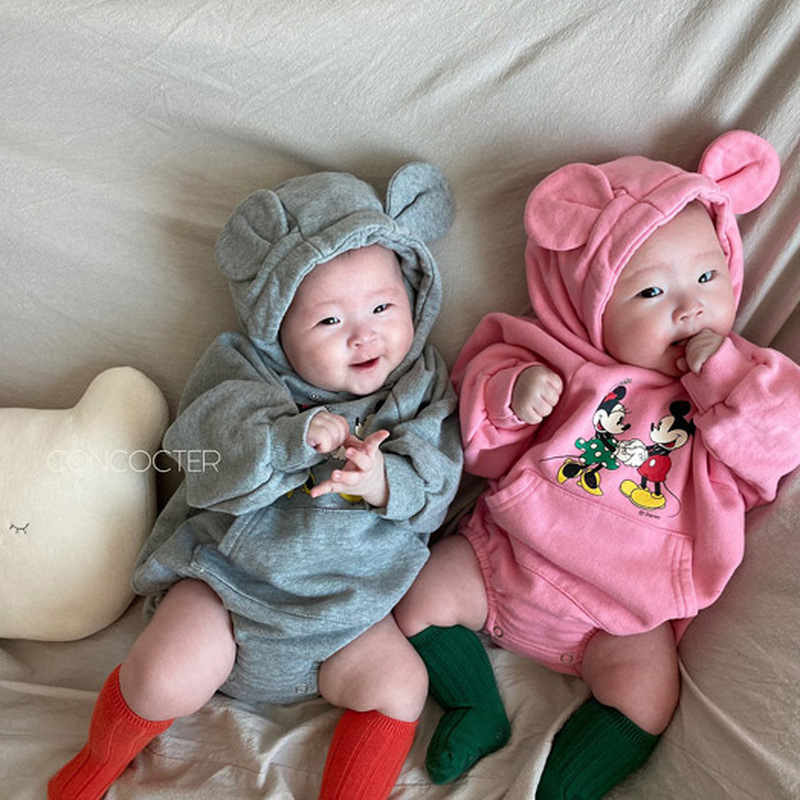 韩国婴儿小熊男女宝宝爬服卫衣