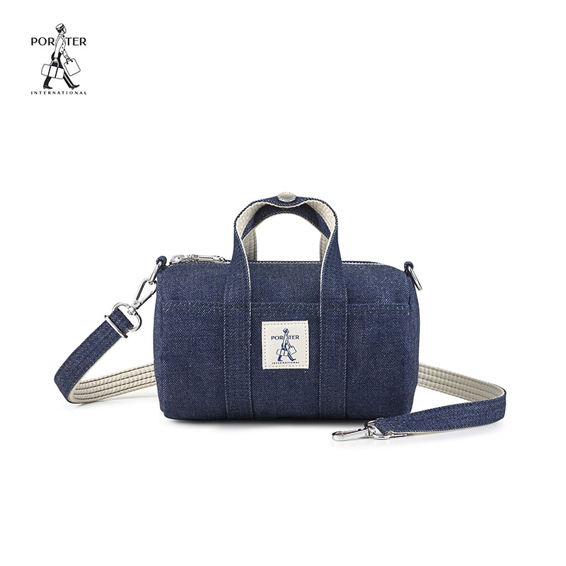 牛仔布斜挎手提包女休闲波士顿包