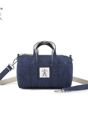 PORTER NIMES 牛仔布斜挎手提包女斜挎手提包百搭休闲波士顿包