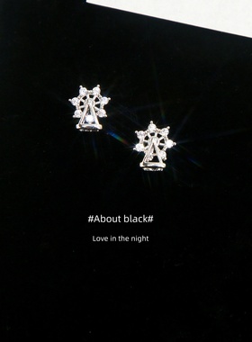 Ab | 摩天轮 | 可旋转锆石爆闪316L钛钢耳钉耳垂钉耳骨钉