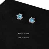 诺言 太阳花锆石免摘316L钛钢耳钉耳垂钉耳骨钉耳蜗钉