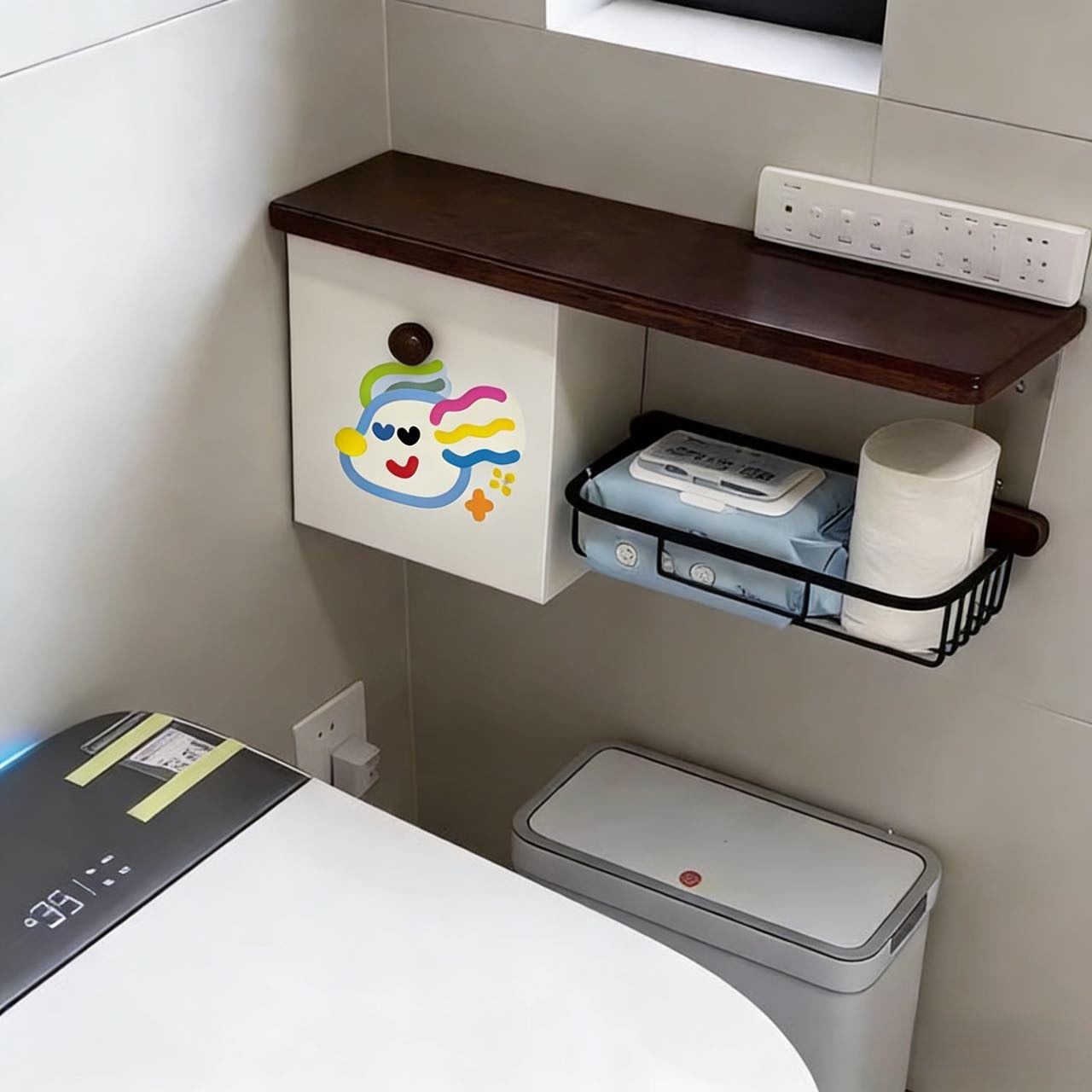 多巴胺小狗卫生间马桶边壁挂置物架纸巾盒一体姨妈巾收纳盒储物柜,家庭/个人清洁工具,浴室角架/置物架,淘宝优惠券,粉丝福利购,淘宝优惠卷