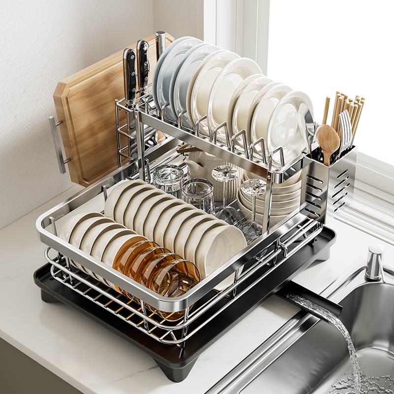 304不锈钢碗碟沥水架收纳架
