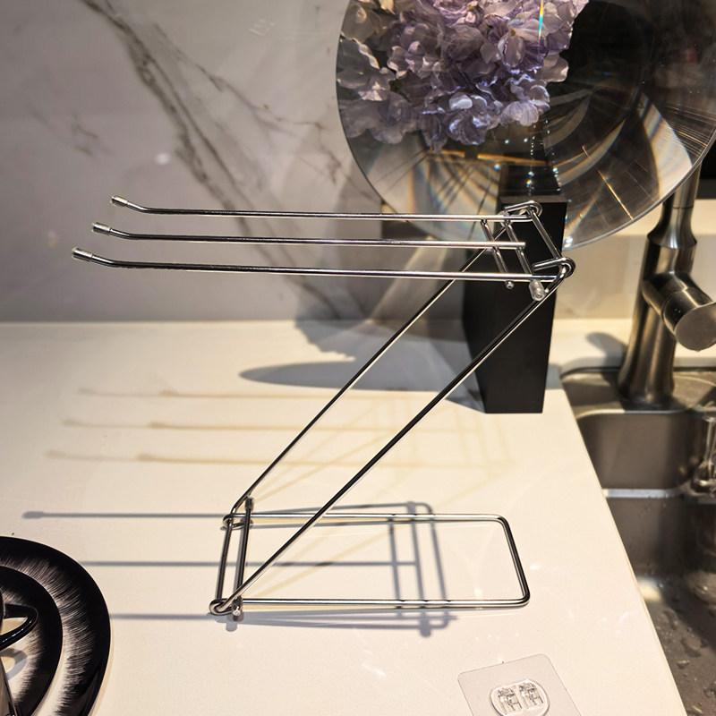 家图腾厨房台面抹布架多功能不锈钢可折叠海绵洗碗布收纳晾晒挂架,厨房/烹饪用具,抹布架/厨房清洁收纳架,淘宝优惠券,粉丝福利购,淘宝优惠卷