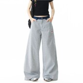 精品 复古时尚 新款 2026春秋中性美式 刺绣宽松条纹休闲裤 上市