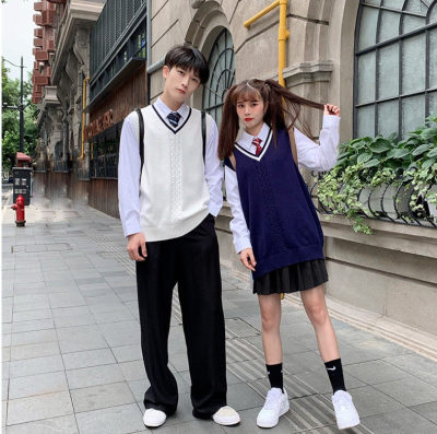 【精品】新款上市◆2025春秋港风男女同款针织马甲百搭学院风毛衣