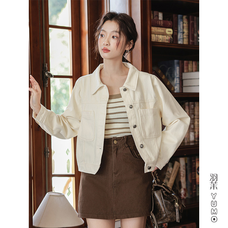 短款工装牛仔外套女2025春季新款韩系chic小个子百搭别致夹克上衣