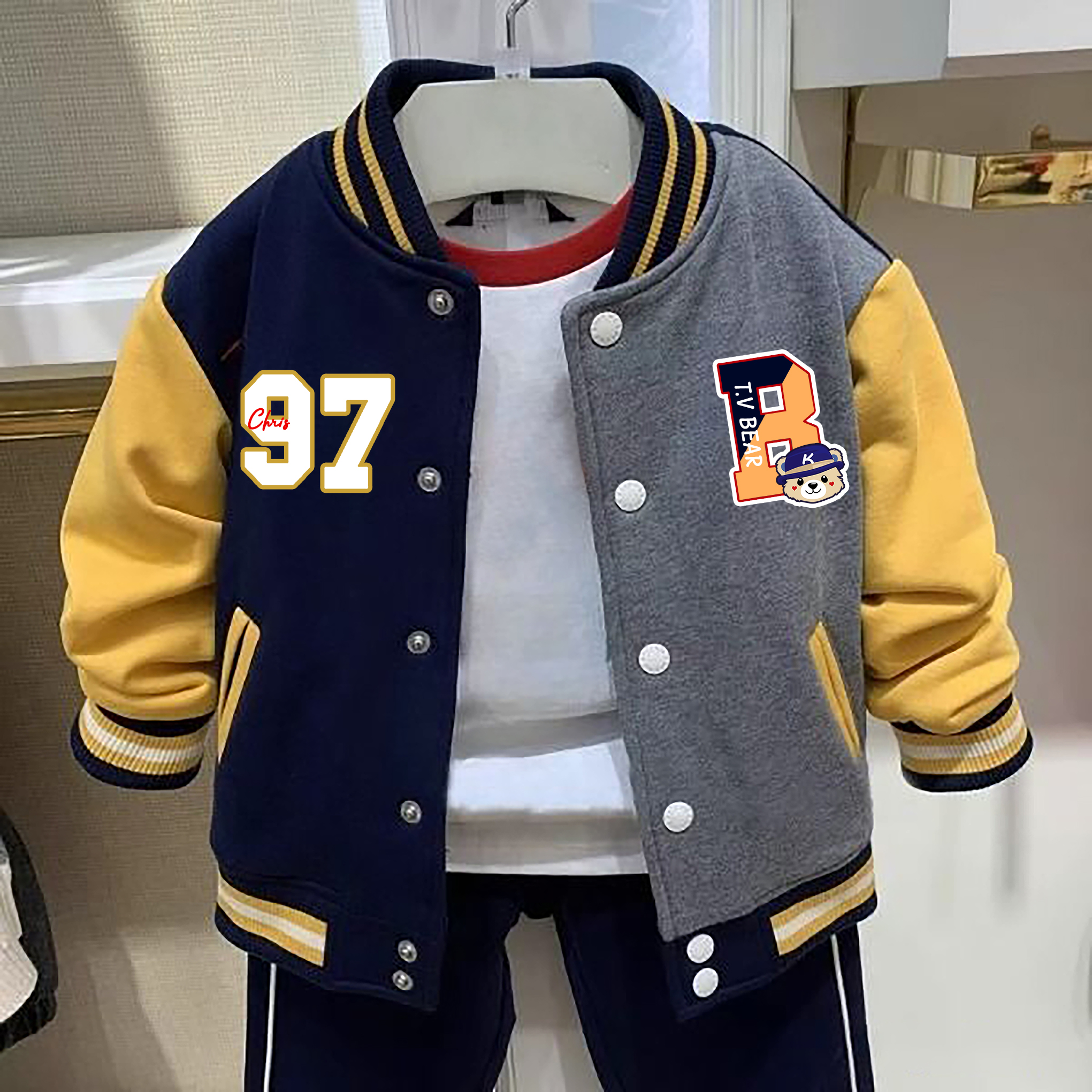 chris童装25春秋新款男童棉棒球服儿童休闲外套中大童百搭夹克衫