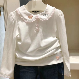 T恤翻领打底T百搭体恤绣花上衣POLO 女童长袖 chris童装 25春秋新款