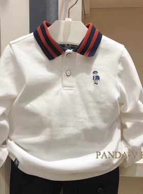 chris童装25男童春秋新款长袖T恤中大童翻领棉打底休闲学院风POLO