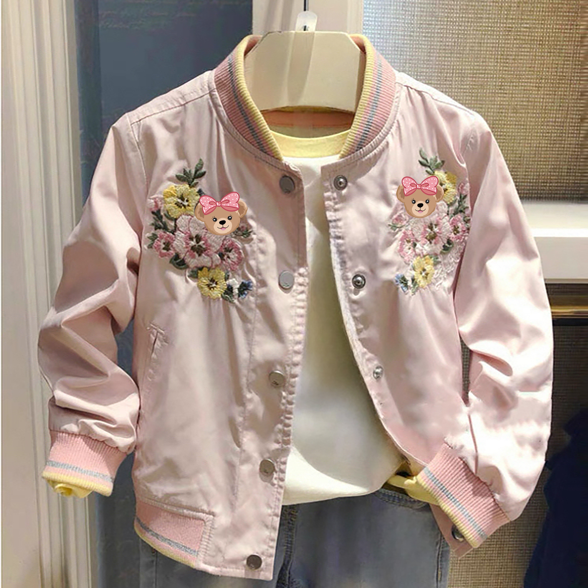 chris童装25春秋新款女童休闲外套中大童百搭夹克儿童外套洋气潮