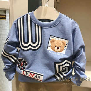 chris童装 男童棉卡通毛圈卫衣中大童休闲百搭外套 2025春秋新款