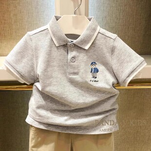 chris童装26夏新款男童短袖T恤中大童休闲百搭棉宽松POLO衫翻领