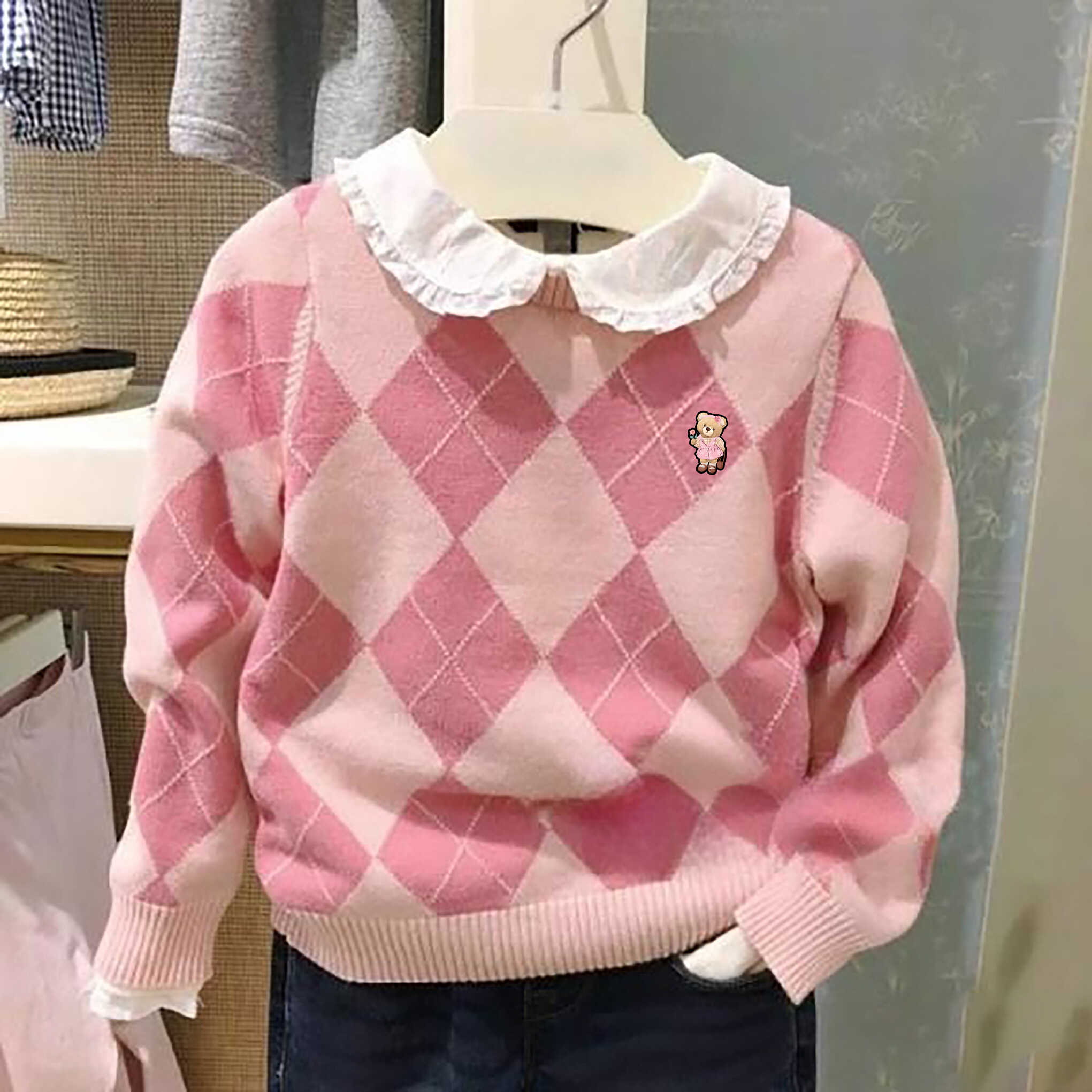 chris童装25秋冬新款女童棉套头毛衣休闲百搭针织衫打底衫洋气